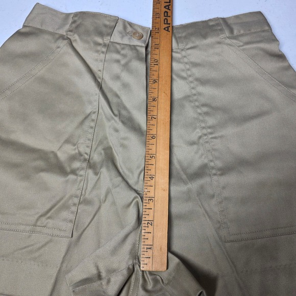 Vintage Woolrich Woman Khaki Espa Stretch Shorts Size 12 Pockets - Picture 7 of 9